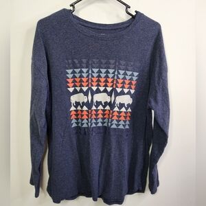 Ariat Womens Lined Up LS Tee, Relaxed Fit, Large